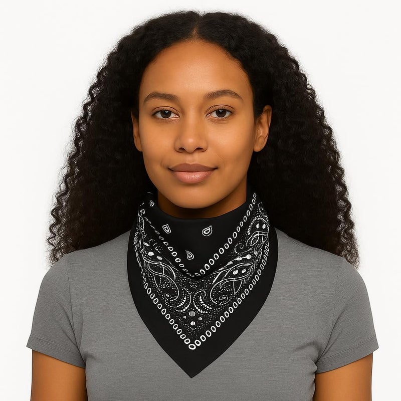 SUNRIBE 3 Pack Paisley Bandanas – 100% Cotton Square 21x21 Head Wrap, Headband, Face Cover, Neck Scarf for Men & Women - Image 4